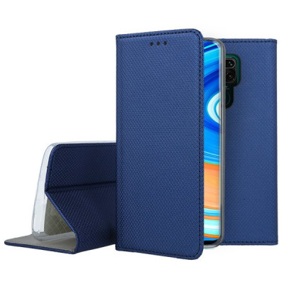   Кожен калъф тефтер и стойка Magnetic FLEXI Book Style за Xiaomi Redmi Note 9 M2003J15SG син  